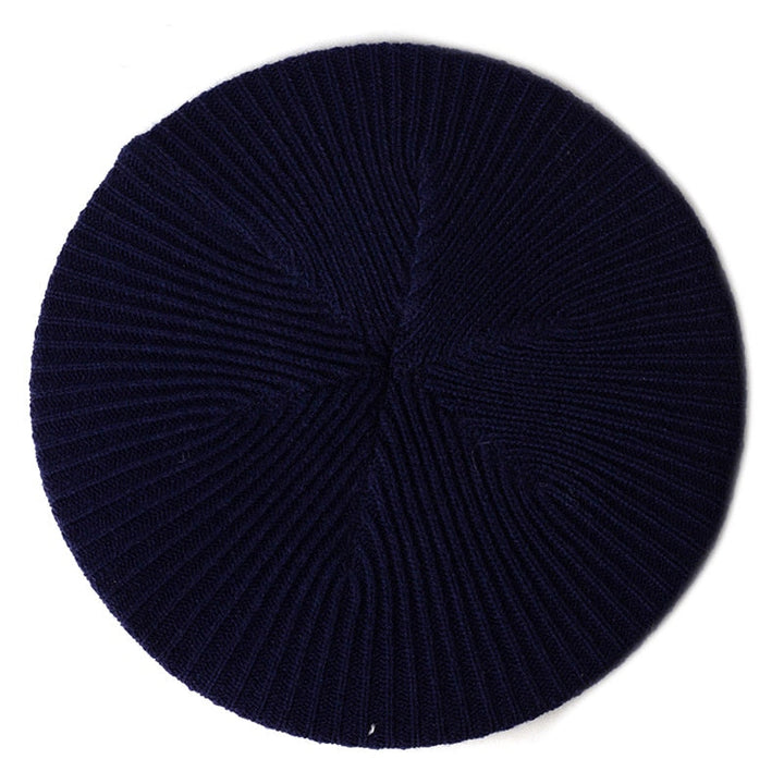 Navy Blue Knit Beret