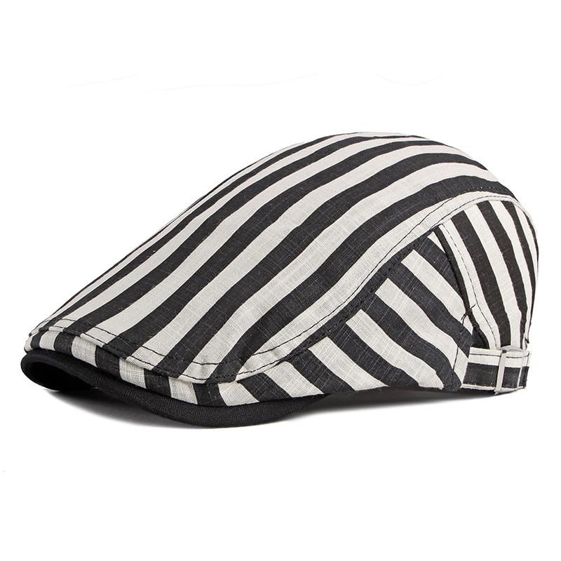 Black and White Beret Cap