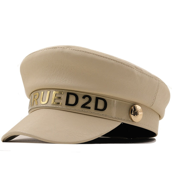 Beige Military Style Beret 