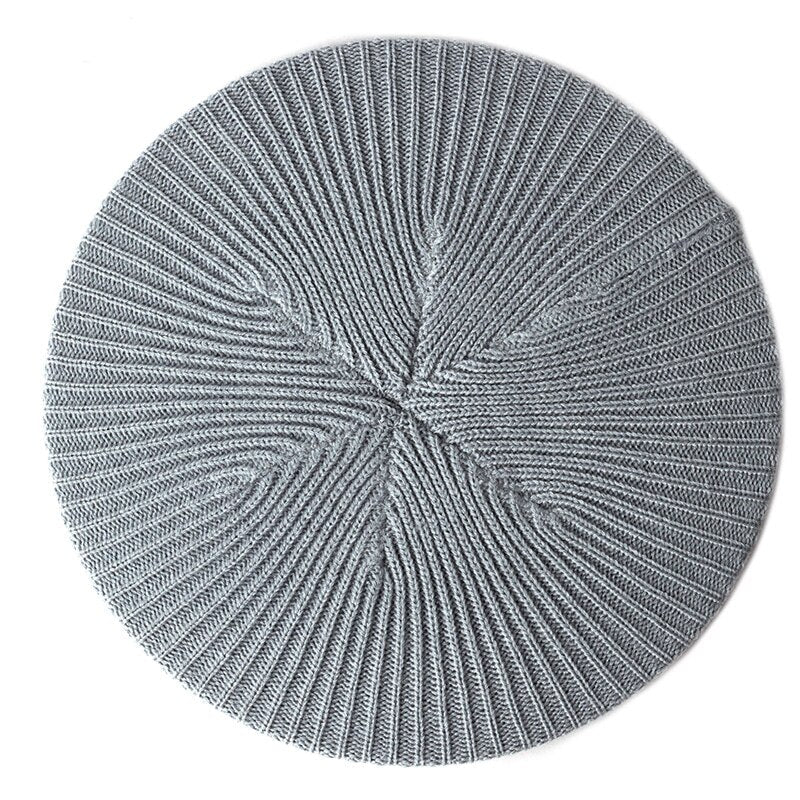 Grey Knit Beret