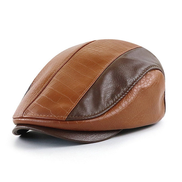 Men's Leather Beret Cap